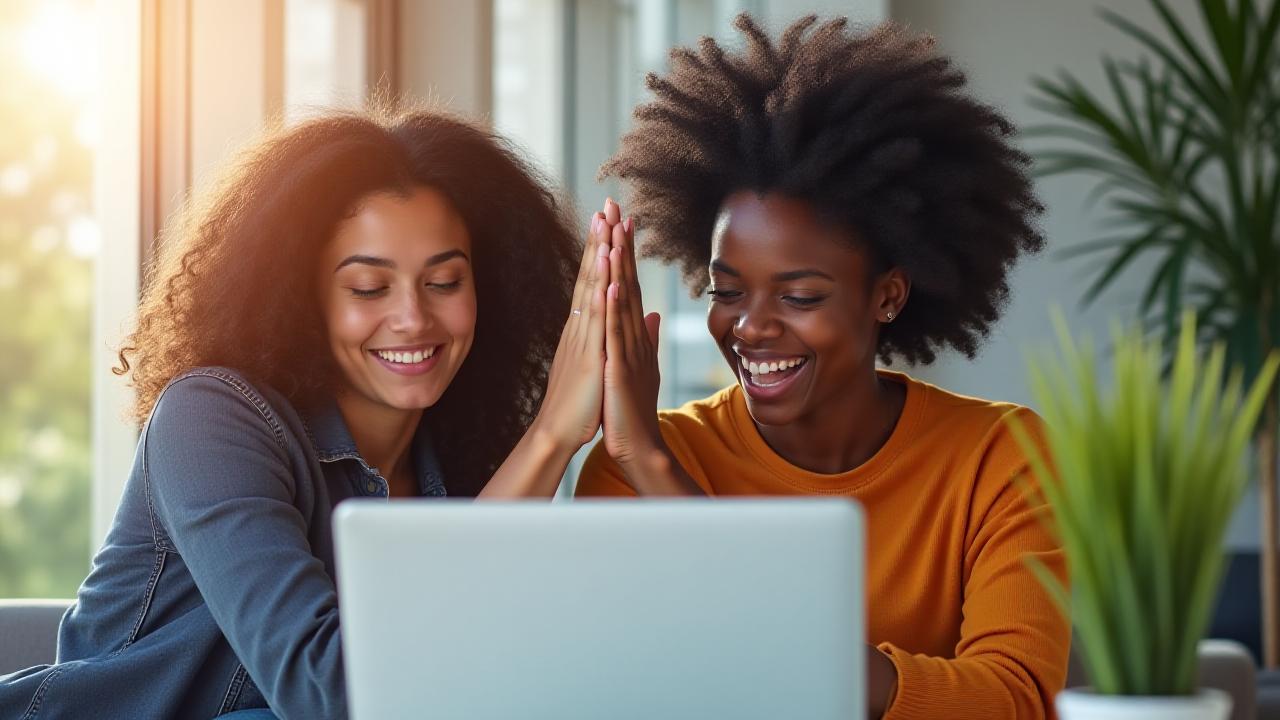 High school students celebrating exam success in Atlanta